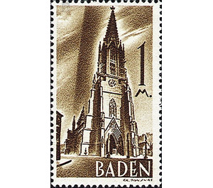 Definitive series: Personalities and views from Baden (I)  - Germany / Western occupation zones / Baden 1947 - 1 Reichsmark