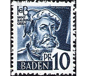 Definitive series: Personalities and views from Baden (I)  - Germany / Western occupation zones / Baden 1947 - 10 Reichspfennig