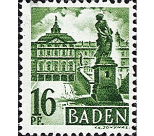 Definitive series: Personalities and views from Baden (I)  - Germany / Western occupation zones / Baden 1947 - 16 Pfennig