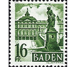Definitive series: Personalities and views from Baden (I)  - Germany / Western occupation zones / Baden 1947 - 16 Pfennig