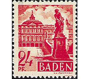 Definitive series: Personalities and views from Baden (I)  - Germany / Western occupation zones / Baden 1947 - 24 Reichspfennig