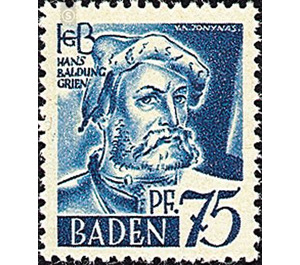 Definitive series: Personalities and views from Baden (I)  - Germany / Western occupation zones / Baden 1947 - 75 Reichspfennig