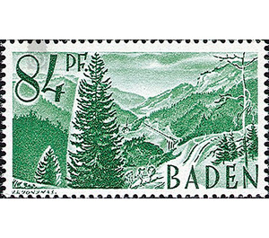 Definitive series: Personalities and views from Baden (I)  - Germany / Western occupation zones / Baden 1947 - 84 Reichspfennig