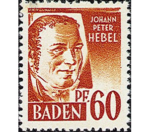 Definitive series: Personalities and views from Baden (I)  - Germany / Western occupation zones / Baden 1948 - 60 Pfennig