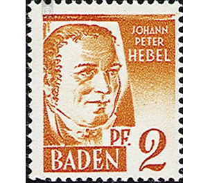 Definitive series: personalities and views from Baden (II)  - Germany / Western occupation zones / Baden 1948 - 2 Pfennig