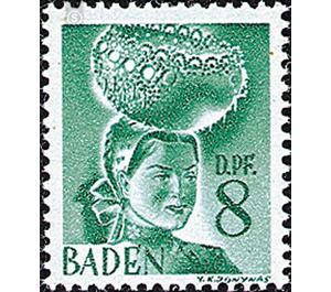 Definitive series: personalities and views from Baden (II)  - Germany / Western occupation zones / Baden 1948 - 8 Pfennig