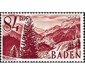 Definitive series: personalities and views from Baden (II)  - Germany / Western occupation zones / Baden 1948 - 84 Pfennig