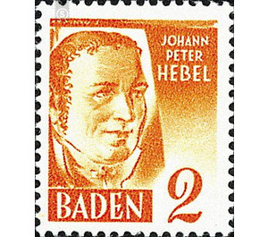 Definitive series: personalities and views from Baden (III)  - Germany / Western occupation zones / Baden 1948 - 2 Pfennig