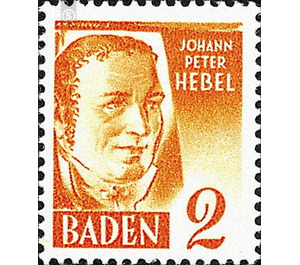 Definitive series: personalities and views from Baden (III)  - Germany / Western occupation zones / Baden 1948 - 2 Pfennig
