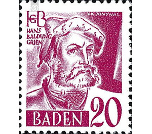 Definitive series: personalities and views from Baden (III)  - Germany / Western occupation zones / Baden 1948 - 20 Pfennig