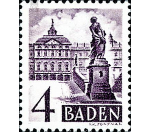 Definitive series: personalities and views from Baden (III)  - Germany / Western occupation zones / Baden 1948 - 4 Pfennig