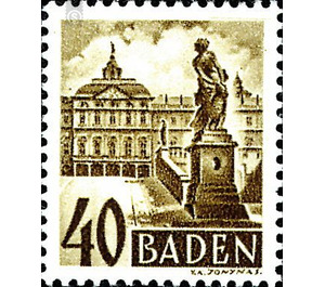 Definitive series: personalities and views from Baden (III)  - Germany / Western occupation zones / Baden 1948 - 40 Pfennig