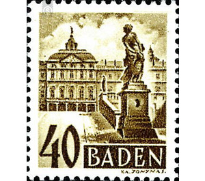 Definitive series: personalities and views from Baden (III)  - Germany / Western occupation zones / Baden 1948 - 40 Pfennig