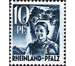 Definitive series: Personalities and views from Rhineland-Palatinate  - Germany / Western occupation zones / Rheinland-Pfalz 1947 - 10 Pfennig