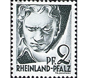 Definitive series: Personalities and views from Rhineland-Palatinate  - Germany / Western occupation zones / Rheinland-Pfalz 1947 - 2 Pfennig