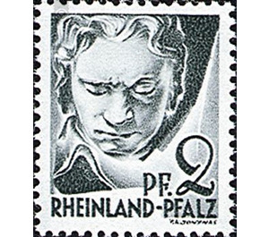 Definitive series: Personalities and views from Rhineland-Palatinate  - Germany / Western occupation zones / Rheinland-Pfalz 1947 - 2 Pfennig