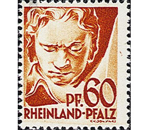 Definitive series: Personalities and views from Rhineland-Palatinate  - Germany / Western occupation zones / Rheinland-Pfalz 1947 - 60 Pfennig