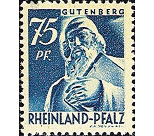 Definitive series: Personalities and views from Rhineland-Palatinate  - Germany / Western occupation zones / Rheinland-Pfalz 1947 - 75 Pfennig