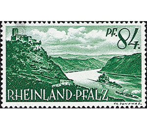 Definitive series: Personalities and views from Rhineland-Palatinate  - Germany / Western occupation zones / Rheinland-Pfalz 1947 - 84 Pfennig
