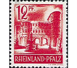 Definitive series: Personalities and views from Rhineland-Palatinate  - Germany / Western occupation zones / Rheinland-Pfalz 1948 - 12 Pfennig