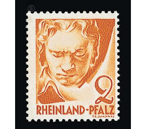 Definitive series: Personalities and views from Rhineland-Palatinate  - Germany / Western occupation zones / Rheinland-Pfalz 1948 - 2 Pfennig