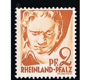 Definitive series: Personalities and views from Rhineland-Palatinate  - Germany / Western occupation zones / Rheinland-Pfalz 1948 - 2 Pfennig