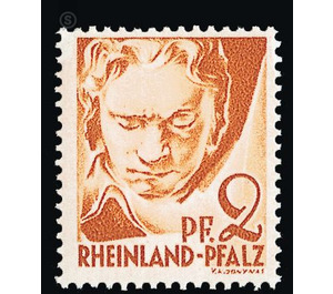 Definitive series: Personalities and views from Rhineland-Palatinate  - Germany / Western occupation zones / Rheinland-Pfalz 1948 - 2 Pfennig