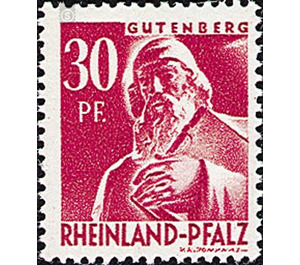 Definitive series: Personalities and views from Rhineland-Palatinate  - Germany / Western occupation zones / Rheinland-Pfalz 1948 - 30 Pfennig