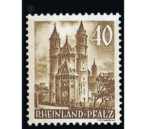 Definitive series: Personalities and views from Rhineland-Palatinate  - Germany / Western occupation zones / Rheinland-Pfalz 1948 - 40 Pfennig