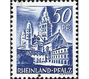 Definitive series: Personalities and views from Rhineland-Palatinate  - Germany / Western occupation zones / Rheinland-Pfalz 1948 - 50 Pfennig