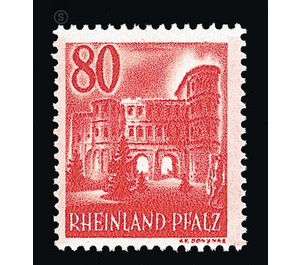 Definitive series: Personalities and views from Rhineland-Palatinate  - Germany / Western occupation zones / Rheinland-Pfalz 1948 - 80 Pfennig