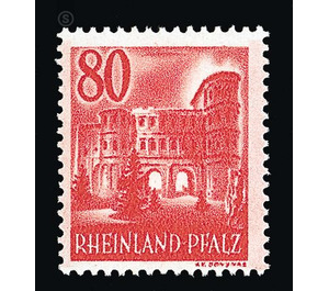 Definitive series: Personalities and views from Rhineland-Palatinate  - Germany / Western occupation zones / Rheinland-Pfalz 1948 - 80 Pfennig
