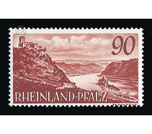 Definitive series: Personalities and views from Rhineland-Palatinate  - Germany / Western occupation zones / Rheinland-Pfalz 1949 - 90 Pfennig