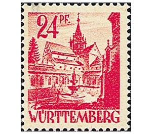 Definitive series: Personalities and views from Württemberg-Hohenzollern  - Germany / Western occupation zones / Württemberg-Hohenzollern 1947 - 24 Pfennig