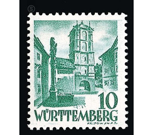 Definitive series: Personalities and views from Württemberg-Hohenzollern  - Germany / Western occupation zones / Württemberg-Hohenzollern 1948 - 10 Pfennig