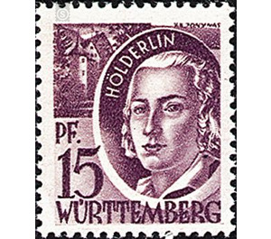 Definitive series: Personalities and views from Württemberg-Hohenzollern  - Germany / Western occupation zones / Württemberg-Hohenzollern 1948 - 15 Pfennig