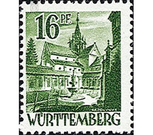 Definitive series: Personalities and views from Württemberg-Hohenzollern  - Germany / Western occupation zones / Württemberg-Hohenzollern 1948 - 16 Pfennig