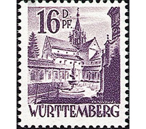 Definitive series: Personalities and views from Württemberg-Hohenzollern  - Germany / Western occupation zones / Württemberg-Hohenzollern 1948 - 16 Pfennig