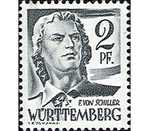 Definitive series: Personalities and views from Württemberg-Hohenzollern  - Germany / Western occupation zones / Württemberg-Hohenzollern 1948 - 2 Pfennig