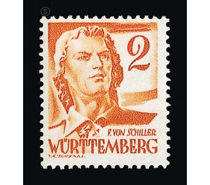 Definitive series: Personalities and views from Württemberg-Hohenzollern  - Germany / Western occupation zones / Württemberg-Hohenzollern 1948 - 2 Pfennig