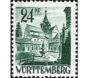 Definitive series: Personalities and views from Württemberg-Hohenzollern  - Germany / Western occupation zones / Württemberg-Hohenzollern 1948 - 24 Pfennig