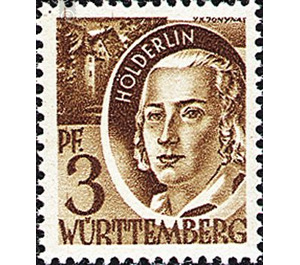 Definitive series: Personalities and views from Württemberg-Hohenzollern  - Germany / Western occupation zones / Württemberg-Hohenzollern 1948 - 3 Pfennig