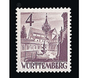 Definitive series: Personalities and views from Württemberg-Hohenzollern  - Germany / Western occupation zones / Württemberg-Hohenzollern 1948 - 4 Pfennig