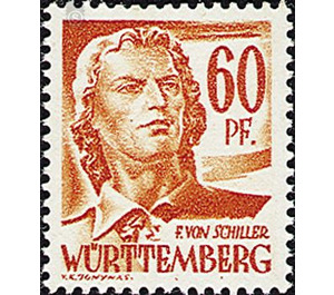 Definitive series: Personalities and views from Württemberg-Hohenzollern  - Germany / Western occupation zones / Württemberg-Hohenzollern 1948 - 60 Pfennig