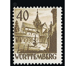Definitive series: Personalities and views from Württemberg-Hohenzollern  - Germany / Western occupation zones / Württemberg-Hohenzollern 1949 - 40 Pfennig