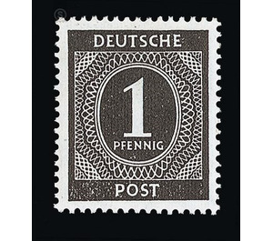 Definitive stamp series Allied cast - joint edition  - Germany / Western occupation zones / American zone 1946 - 1 Pfennig