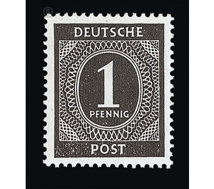 Definitive stamp series Allied cast - joint edition  - Germany / Western occupation zones / American zone 1946 - 1 Pfennig