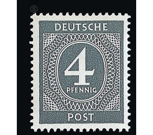 Definitive stamp series Allied cast - joint edition  - Germany / Western occupation zones / American zone 1946 - 4 Pfennig