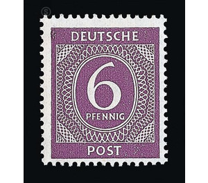 Definitive stamp series Allied cast - joint edition  - Germany / Western occupation zones / American zone 1946 - 6 Pfennig