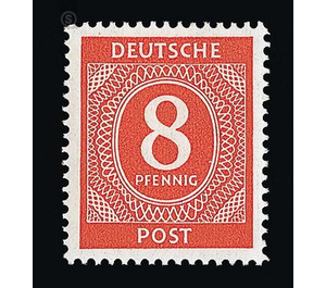 Definitive stamp series Allied cast - joint edition  - Germany / Western occupation zones / American zone 1946 - 8 Pfennig